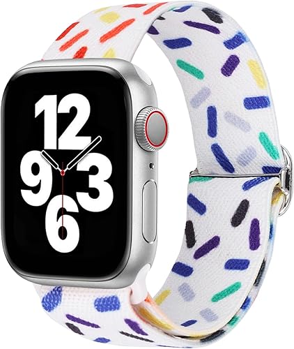 Compatible con Apple Watch Rainbow Band, correa de nailon Pride iWatch para 38401.614 in y 4244451.929 in, bandas de velcro para las series Ultra SE