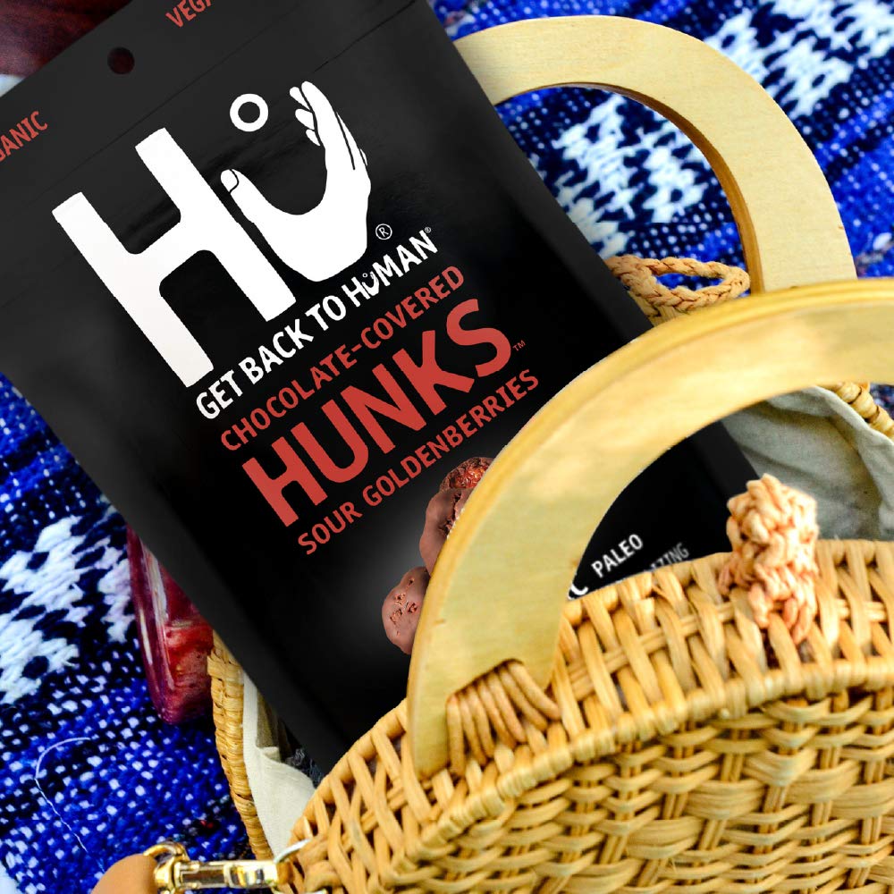 Hu Hunks Vegan Chocolate Covered Sour Goldenberries | 2 Pack | Non-GMO, Gluten Free, Paleo, Organic Dark Chocolate