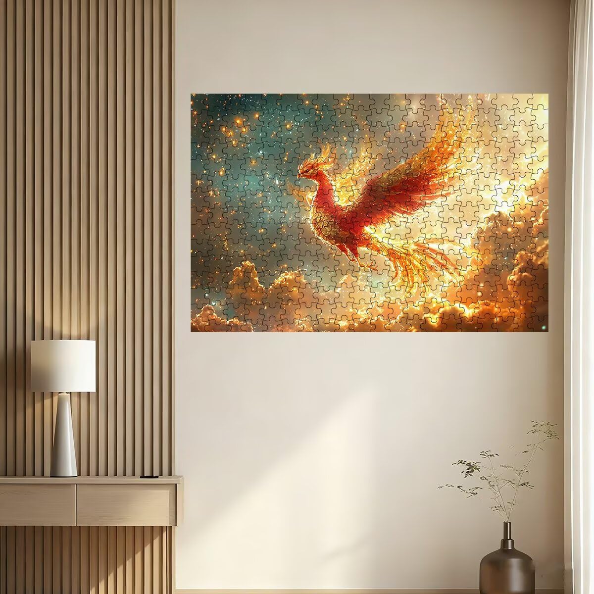 Puzzle 2000 sztuk Feniksa, Puzzle Płomień, Puzzle 2000 Dorosłych, Puzzle dla Dorosłych Z Pudełkiem Prezentowym, Trudne Drewniane Puzzle Dla Całej Rodziny, Oryginalne Prezenty Dla Kobiet Wystrój -2754