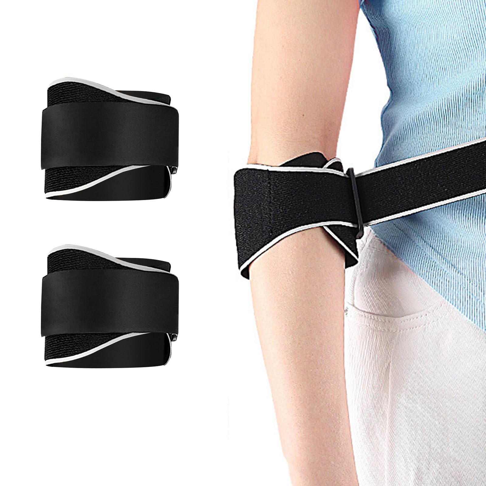 Tutore Epicondilite Gomito Terapia Epicondilite Regolabile Tutore Gomito Gomitiera Fascia Epicondilite Gomito per Tennis Elbow, Golfer's Elbow, Tendinite e Alleviamento del Dolore (2 Pezzi)