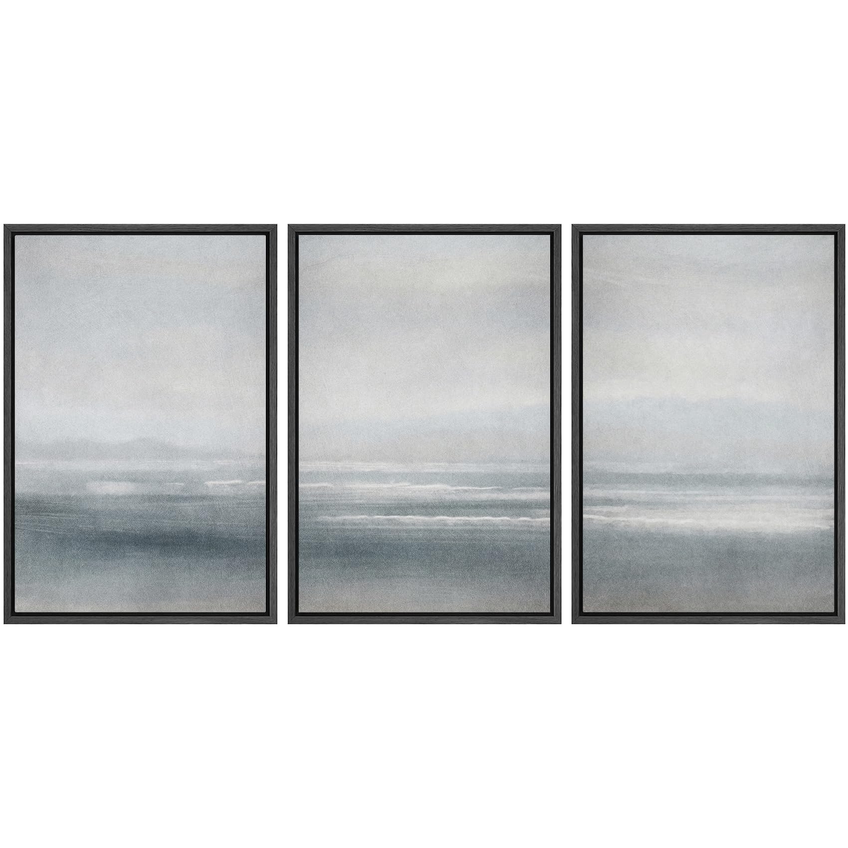 SIGNWIN Framed Canvas Print Wall Art Set Coastal Serenity Abstract Seaside Illustrations Modern Art Decorative Rustic Calm/Zen for Living Room, Bedroom, Office - 24"x36"x3 Natural — view 23