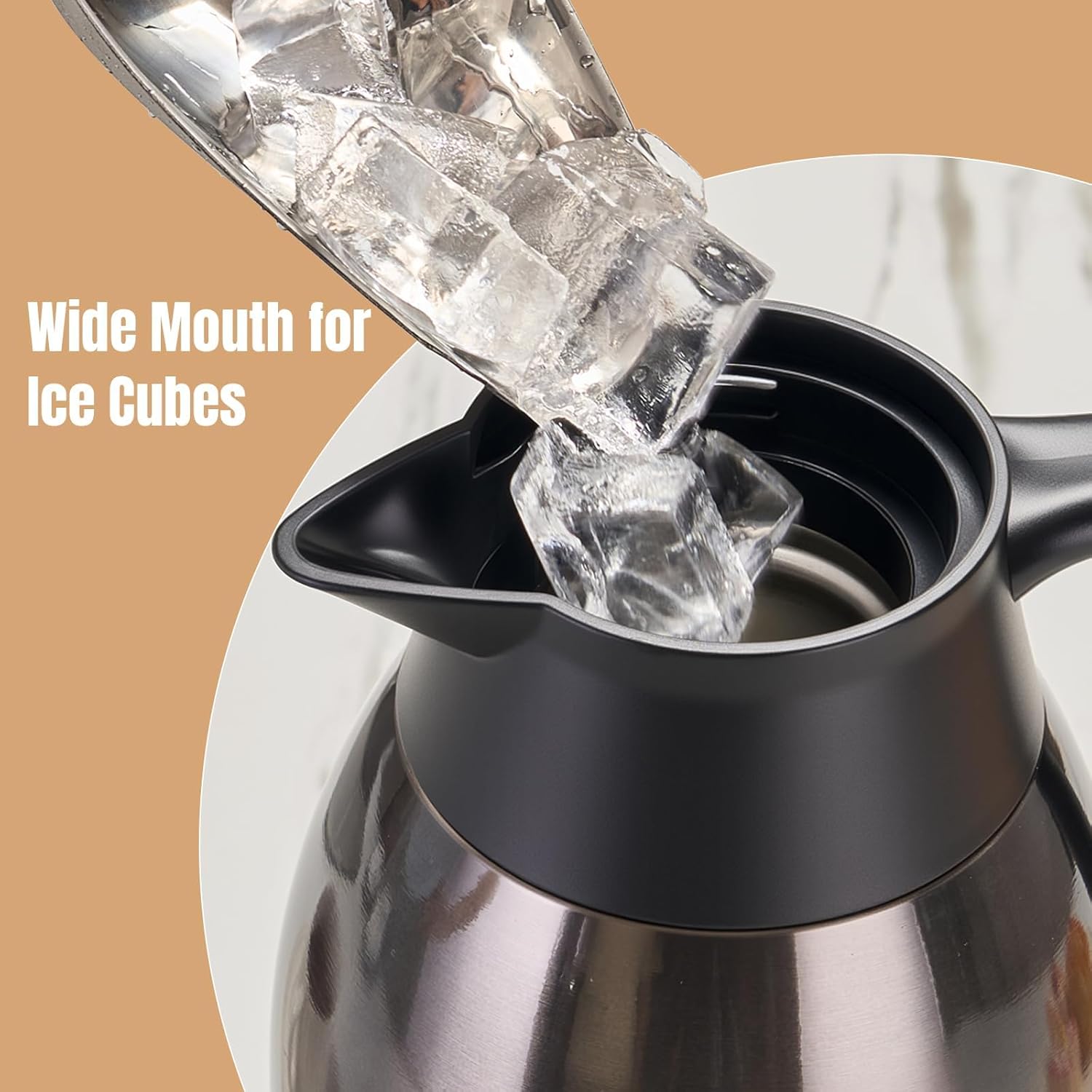 PARACITY 68oz Thermal Coffee Carafe Stainless Steel, Coffee Carafes for Keeping Hot, Double Walled Vacuum Insulated Coffee Urn for Coffee & Tea, Home & Office (Black) - Image 6