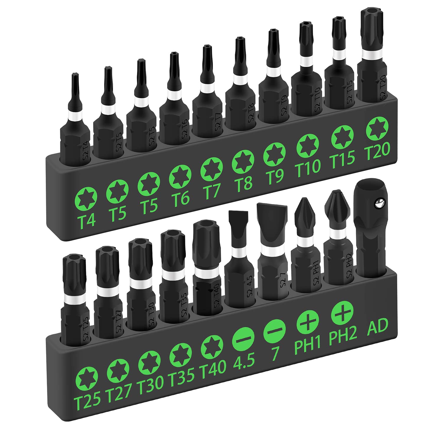 SWANLAKE GARDEN TOOLS 20 ADET Kurcalamaya Dayanıklı Yıldız Uç Seti, Torx Uç Seti, Darbe Sınıfı Güvenlik Torx Uç Seti, 1/4" Altıgen Şaft, S2 Alaşım Çelik, T4-T40