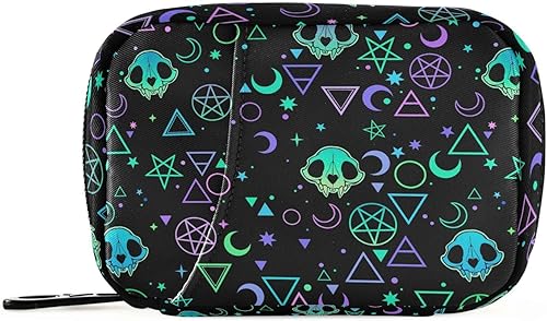 Organizador de pastillas de viaje, organizador semanal de píldoras, estuche organizador de píldoras góticas mágicas, portátil, pequeño, diario,