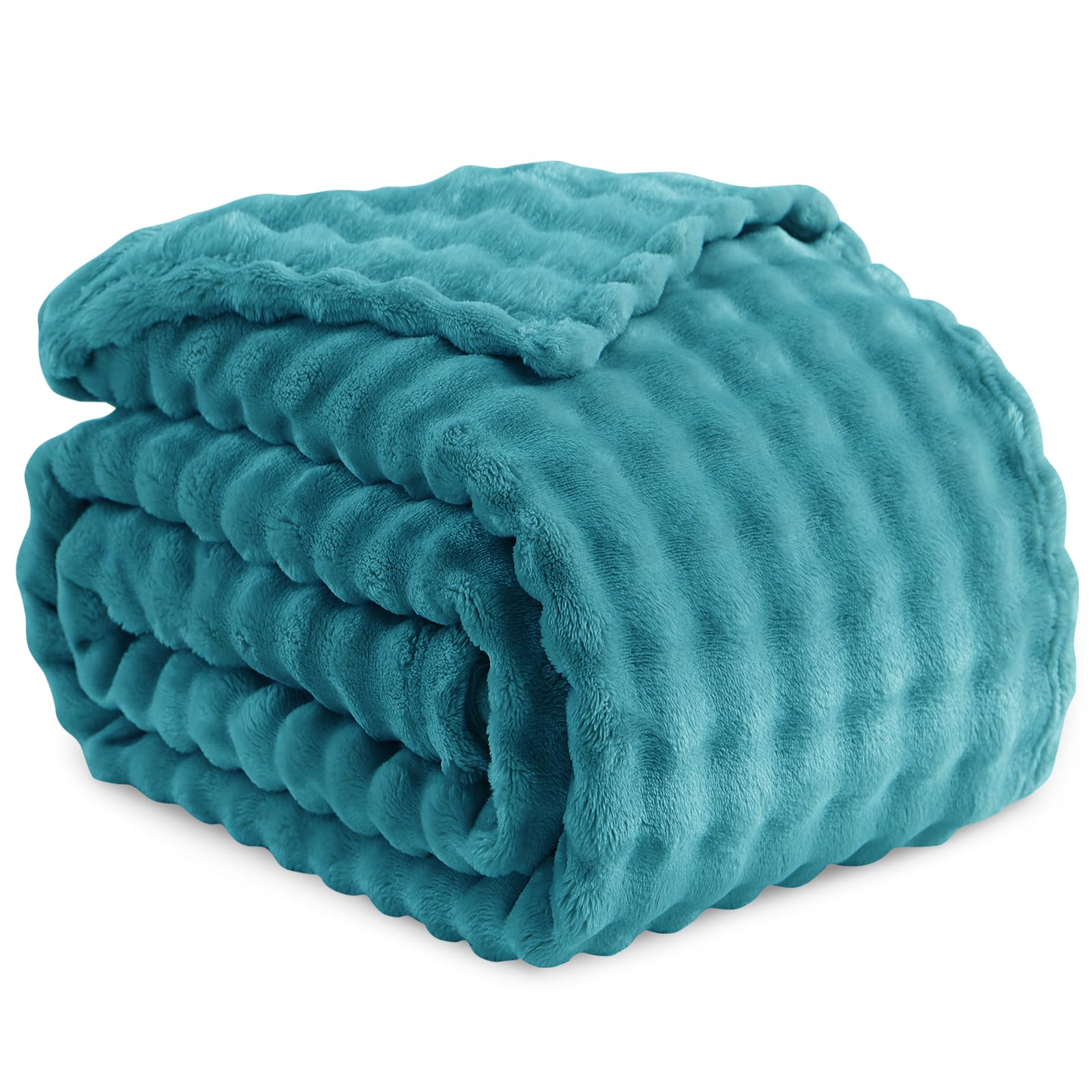 RUIKASI Bubble Decke Kuscheldecke Flauschig Türkis - 150x200cm Sofadecke & Couchdecke aus Plüsch, Warme Fleece für Wohnzimmer Deko Blanket, Dicke Wohndecke