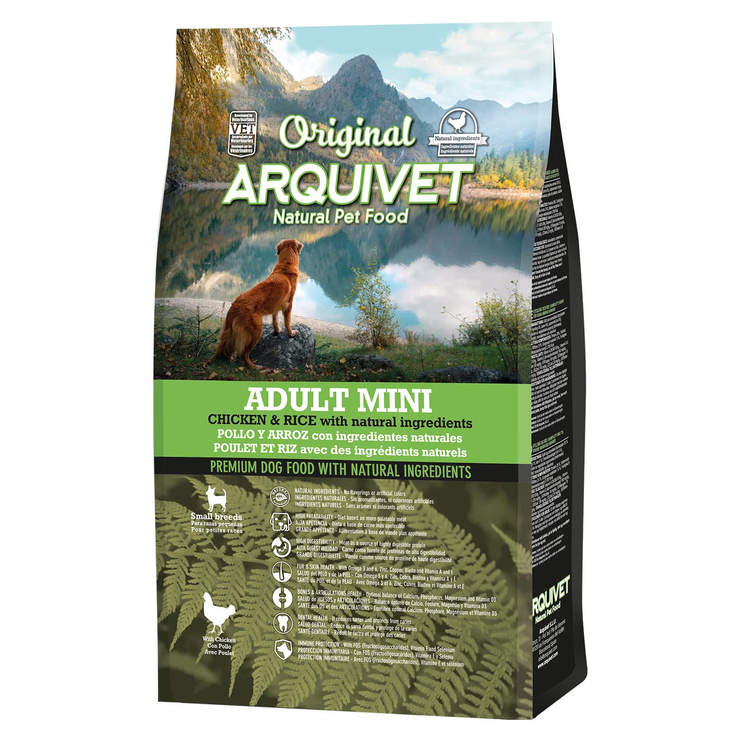 Arquivet Original Adult Mini 3 Kg - Pienso para Perros Adultos de Razas Mini - Pollo y Arroz, 1 Unidad (Paquete de 1)
