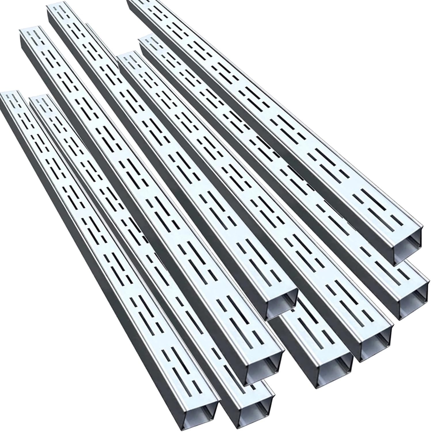 Canaleta De Desagüe Canal de Drenaje para Entrada (2-20 Unidades) - Rejilla Acero Inoxidable 100cm | Sistema Exterior Jardín/Patio Resistente​(8 Pack,100x7x3cm/39.4x2.8x1.2in)
