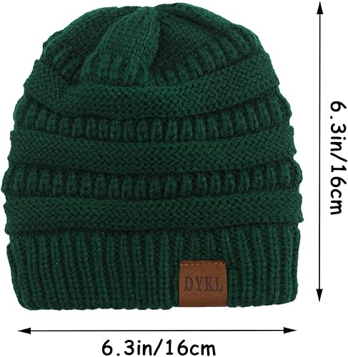 Miniatura 2 de DYKL Gorros de punto cálidos de invierno para niños y niñas, gorros suaves para bebés y niñas