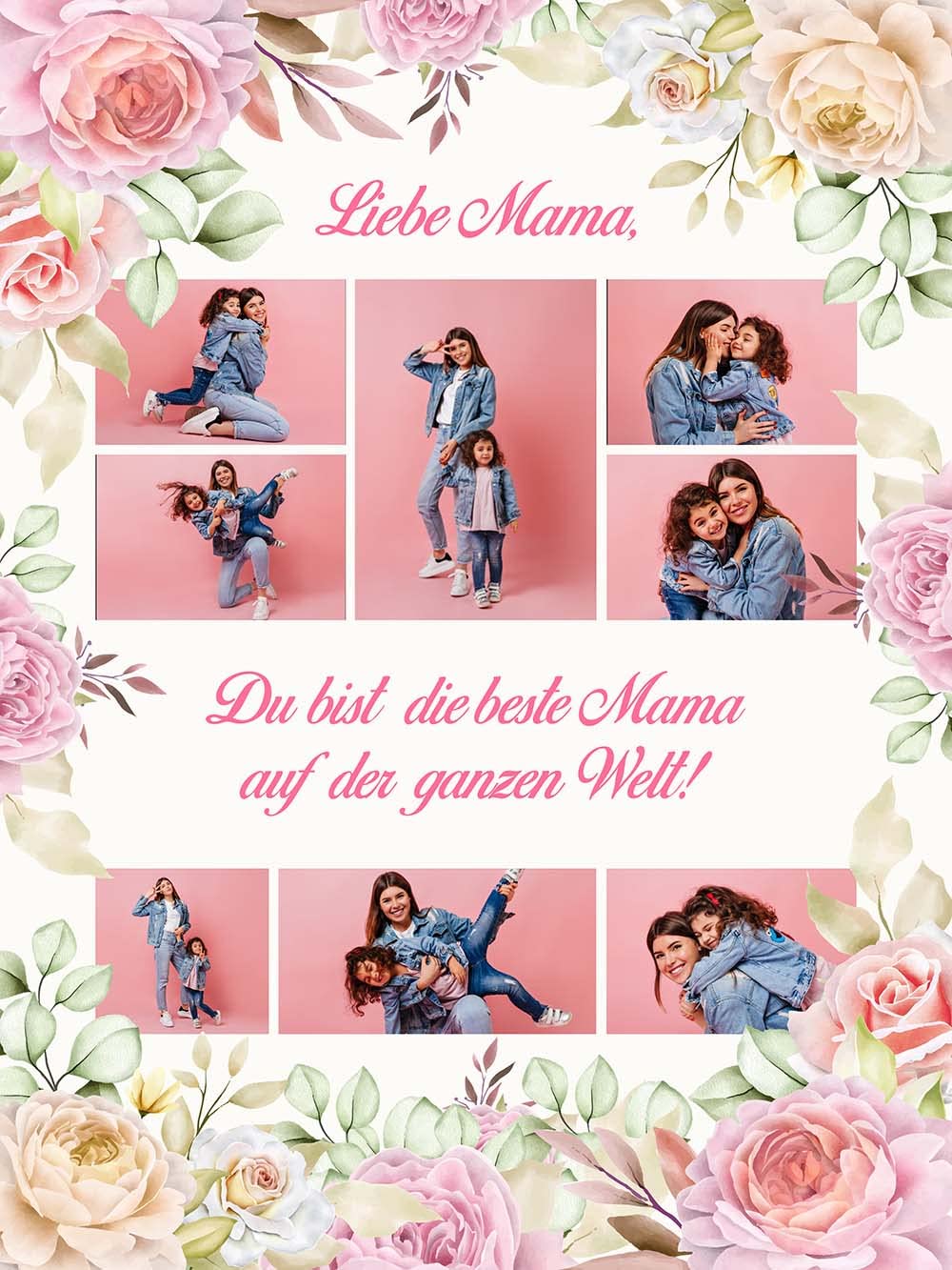 Ferocity Personalisierte Foto Decke mit Eigenem Foto; Super Weiche Extra Gemütliche Kuscheldecke Für Mama 150x200 cm; Sofadecke Collage mit Wünschen oder Gedichten [081]