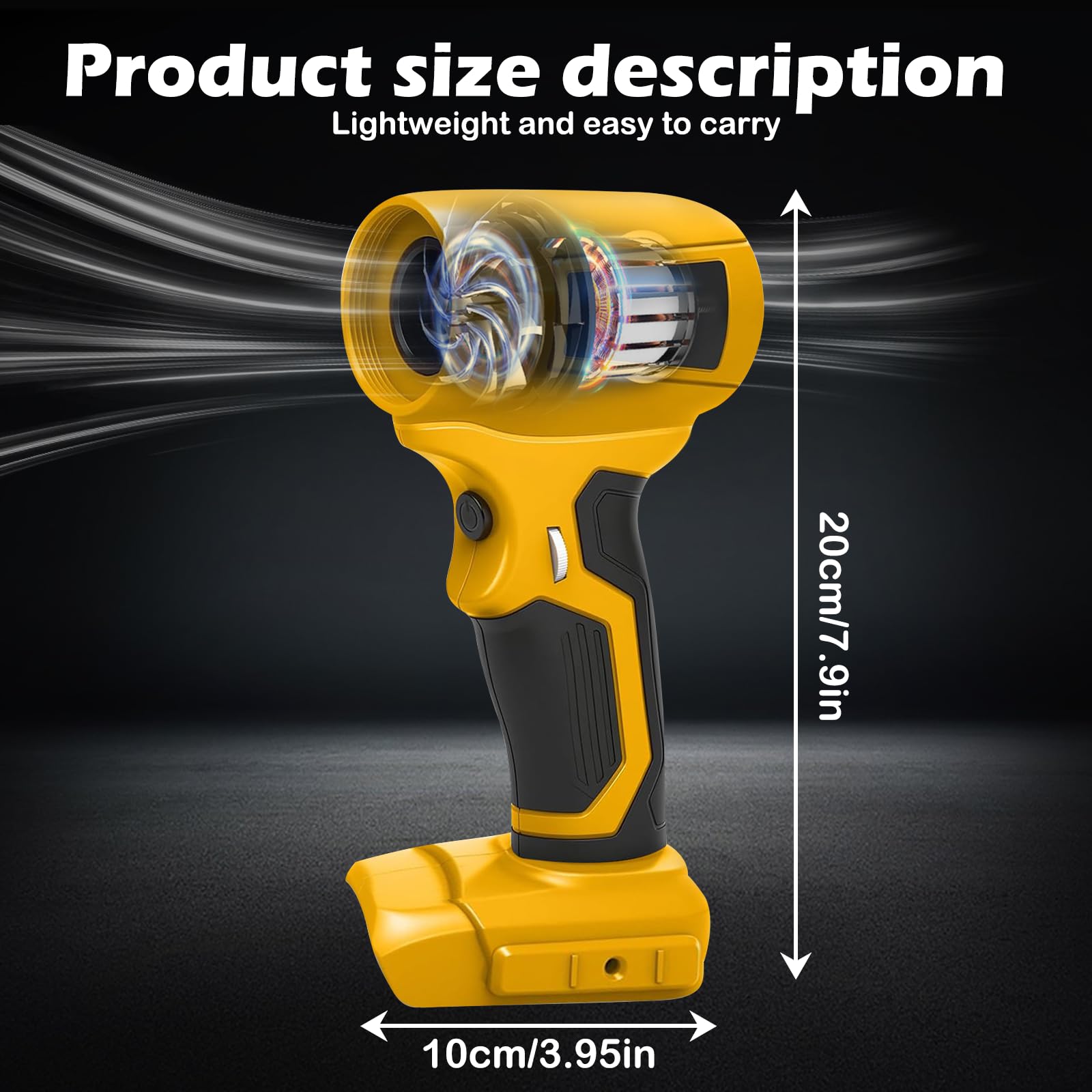 Soplador de hojas con batería para Dewalt 18 V MAX20 V Inalámbrico Turbina Soplador de polvo portátil para coche, soplador eléctrico pequeño para soplar hojas, nieve, polvo (sin batería)