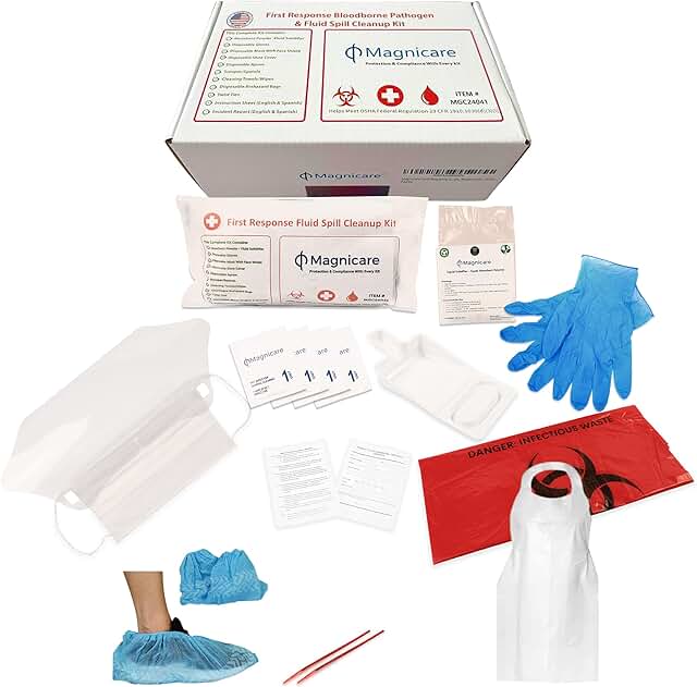 Bodily Fluid Clean Up Kit & Vomit Clean Up Pack - Be OSHA Compliant | Bl...