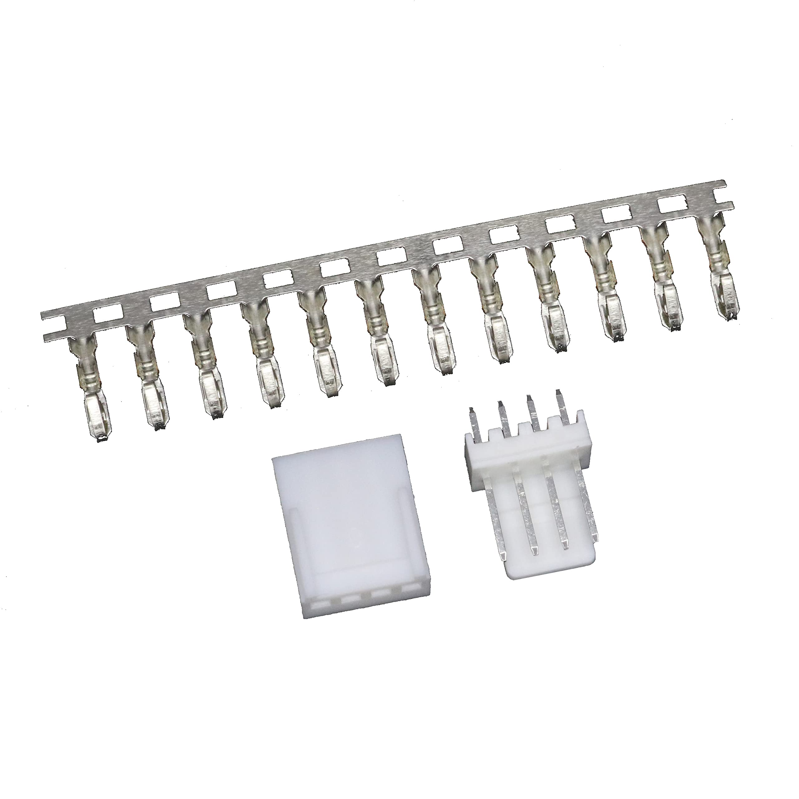 2510 2.54mm 4-pin Board-to-Wire Crimp Connector Plug + PCB Socket + Crimps, Pack of 10 Compatible With Molex KK 254 / Molex 5051
