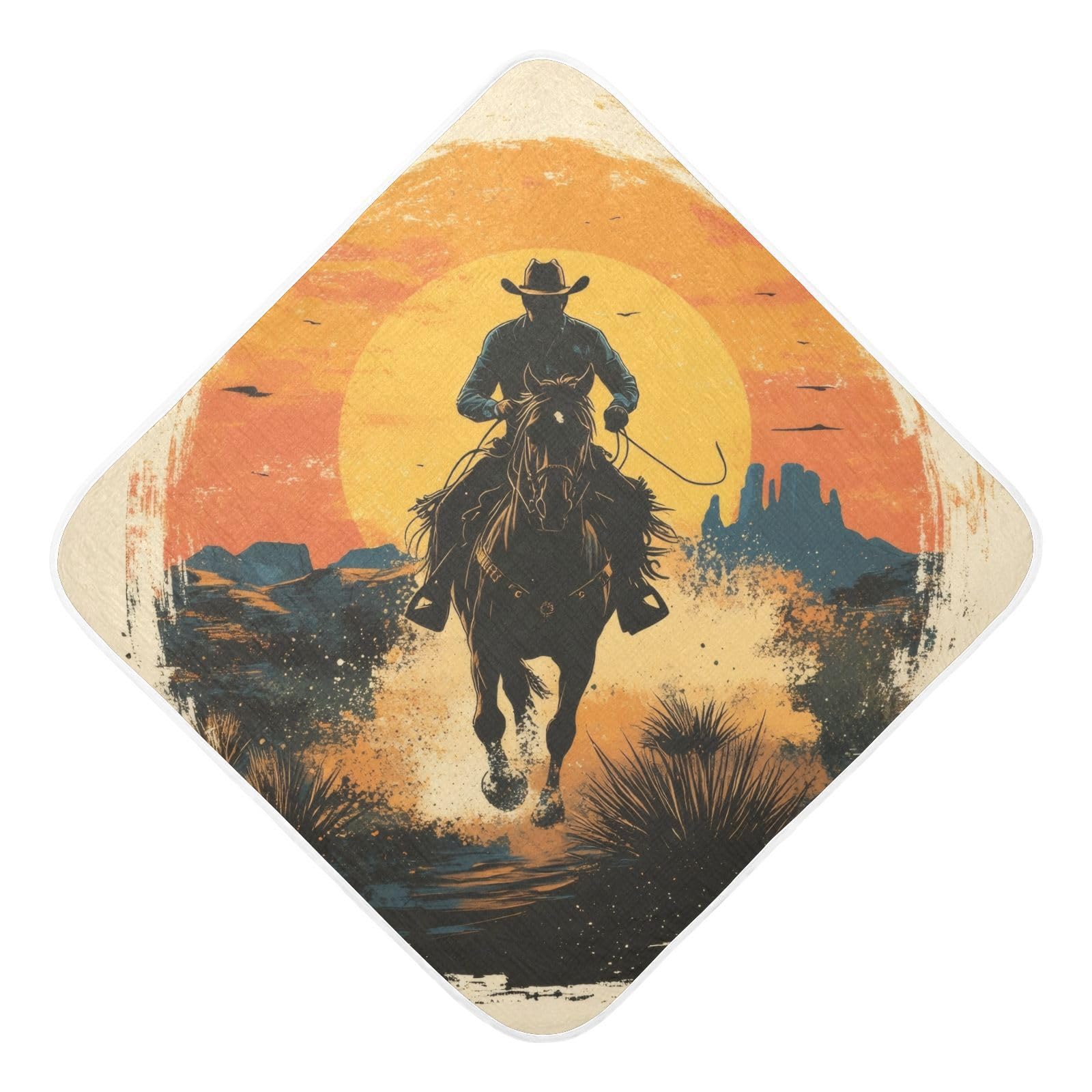 Msyxl Western Cowboy Hooded Towel - Ultra Soft & Absorbent Muslin Cotton Bath Towel for Babies, Toddlers, Newborn - Boys & Girls Essential 30