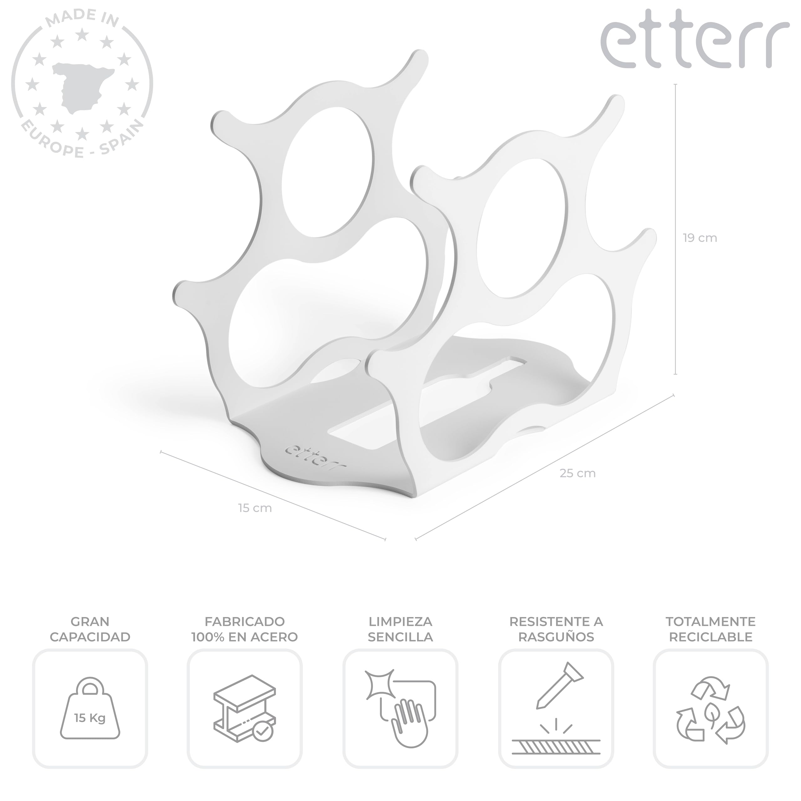 Etterr Wine Rack for Dining and Kitchen Table - Metal Organizer and Stand - Furniture and Accessories - Image 2