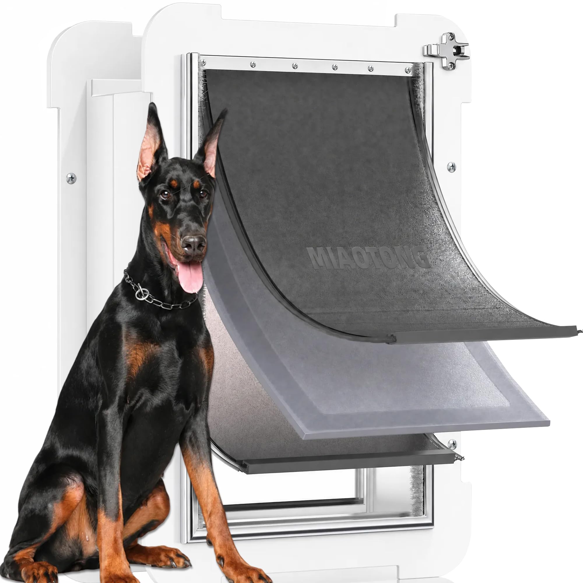 Photo 1 of MIAOTONG Extra Large Dog Door for Wall - 3-Flap, Sliding Lock