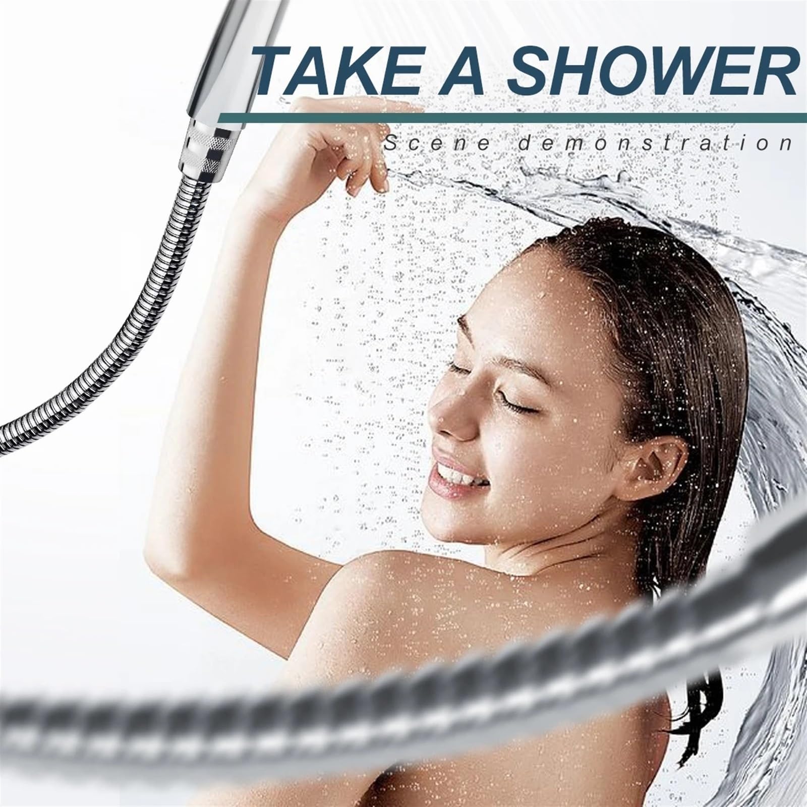 Manguera Ducha Manguera de Ducha Flexible de Acero Inoxidable, extensión de Manguera de Agua for Ducha de baño, Piezas de Repuesto giratorias(2PCS)
