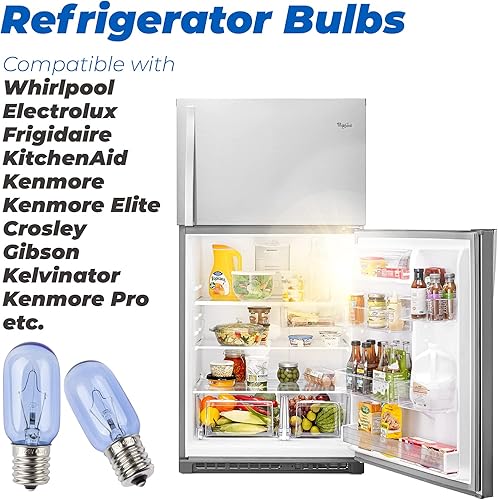 Miniatura 4 de 297048600 241552802 Bombilla de repuesto para refrigerador T8 120V 40W compatible con Whirlpool Electrolux Kenmore Kitchenaid Frigidaire, reemplazo