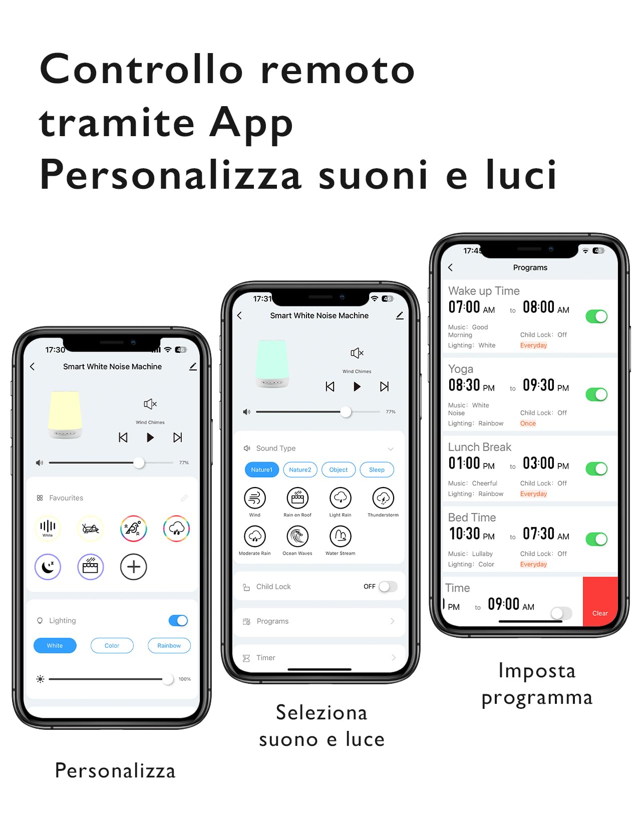 Momcozy Macchina del Rumore Bianco,Macchina del Suono per Bambino Adulto,34 Suoni Lenitivi,White Noise Machine Luce a 7 Colori,Macchina Rumore Bianco Telecomando APP, Funzione di Temporizzazione