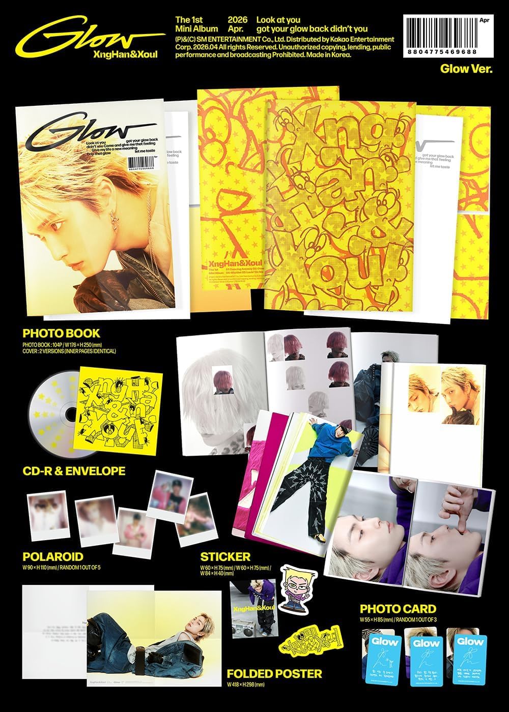 XngHan&Xoul Glow [2 Glow + Adventure Part 2 + XngHan Ver. (zestaw 4 V)] 1. mini album + dodatkowe fotokarty