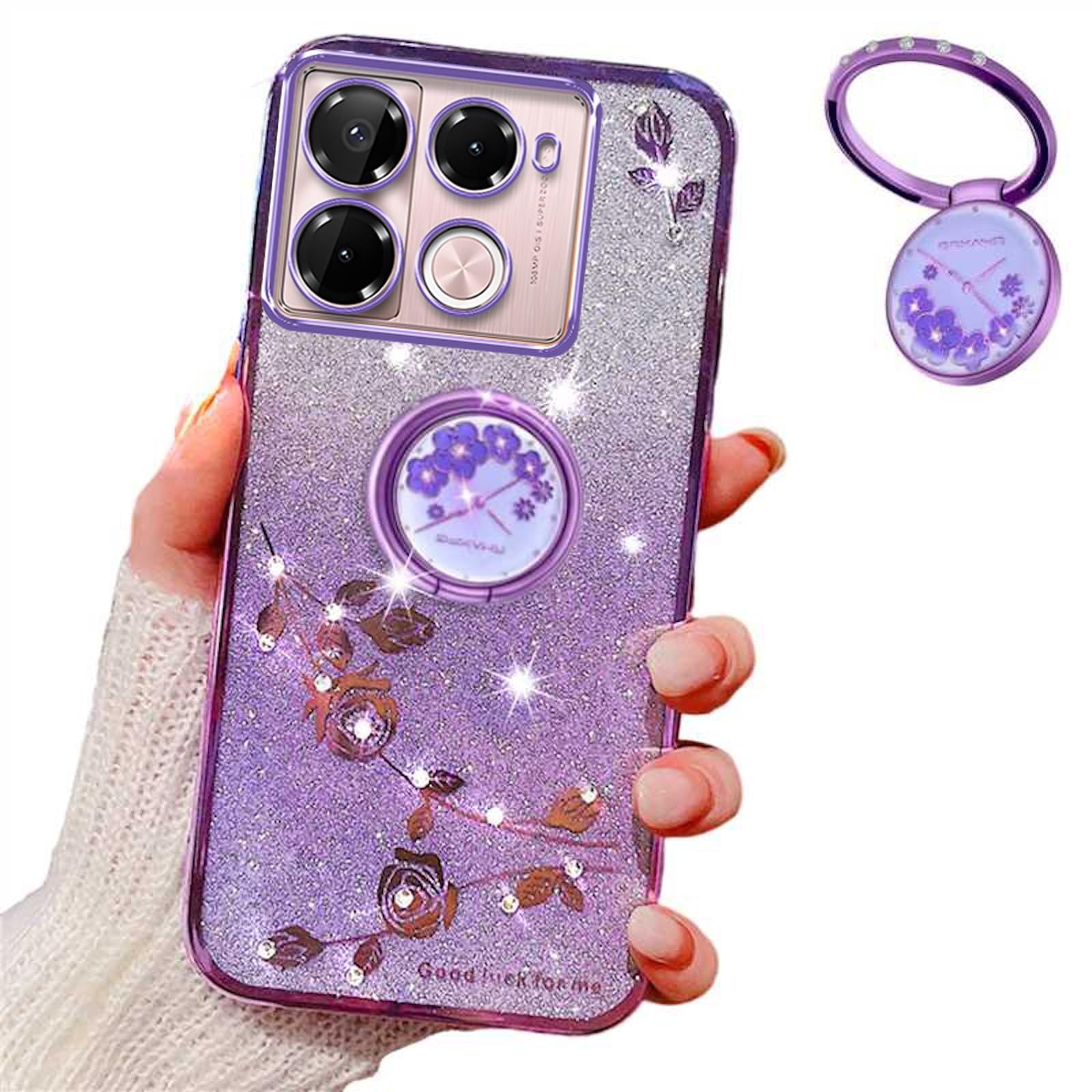 Kainevy Phone Case For Infinix Note 40 Pro Plus 5G Clear Glitter Magnetic With Stand Ring Cover Infinix Note 40 Pro Plus Phone Case Silicone Shockproof Slim Sparkle Pink Color Pink&pid=yzayyjvmyw