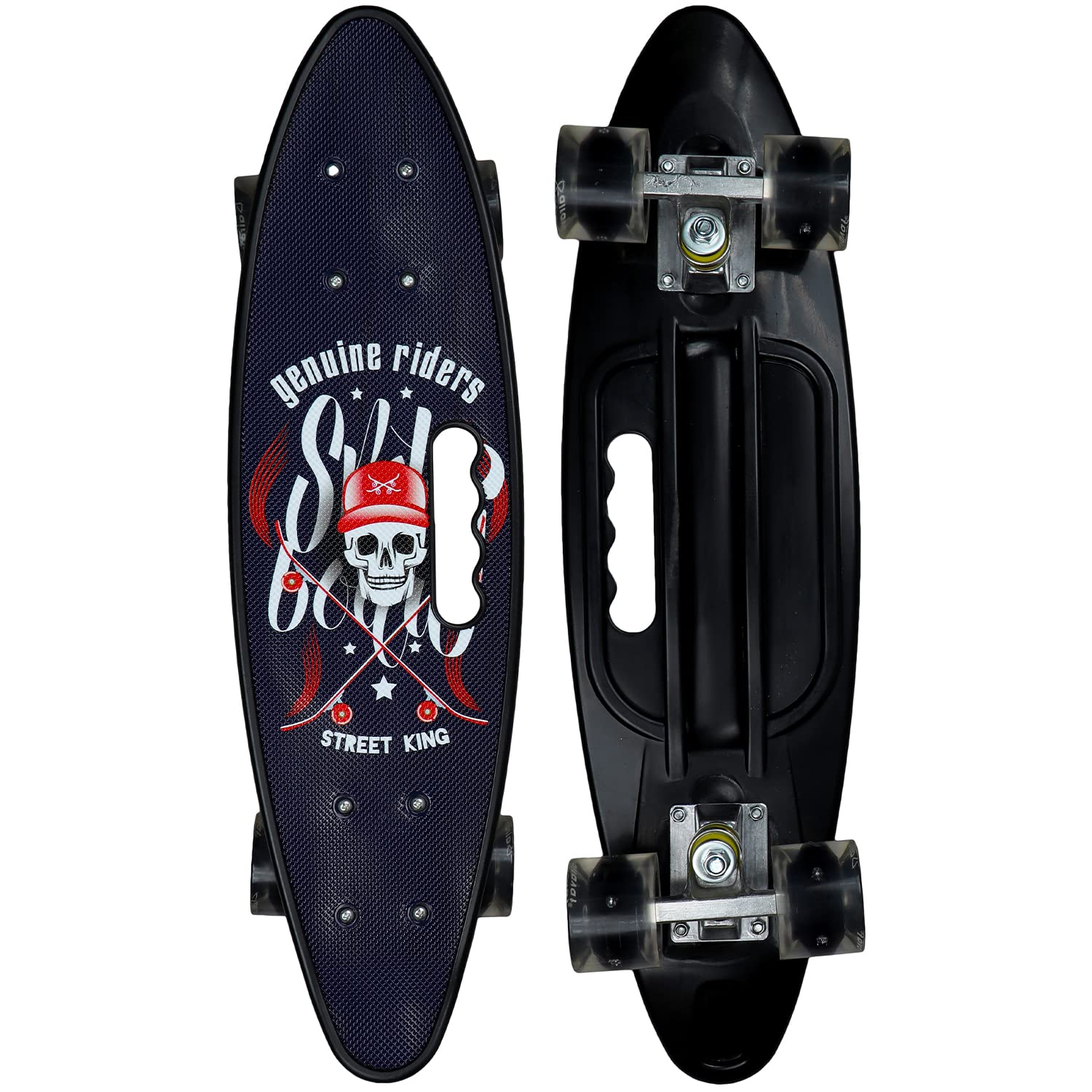 AIRAVAT Venom Skateboard Navy Blue Made of ABS Plastic, Metal and PU Wheel with Weight Capacity Upto 100Kg