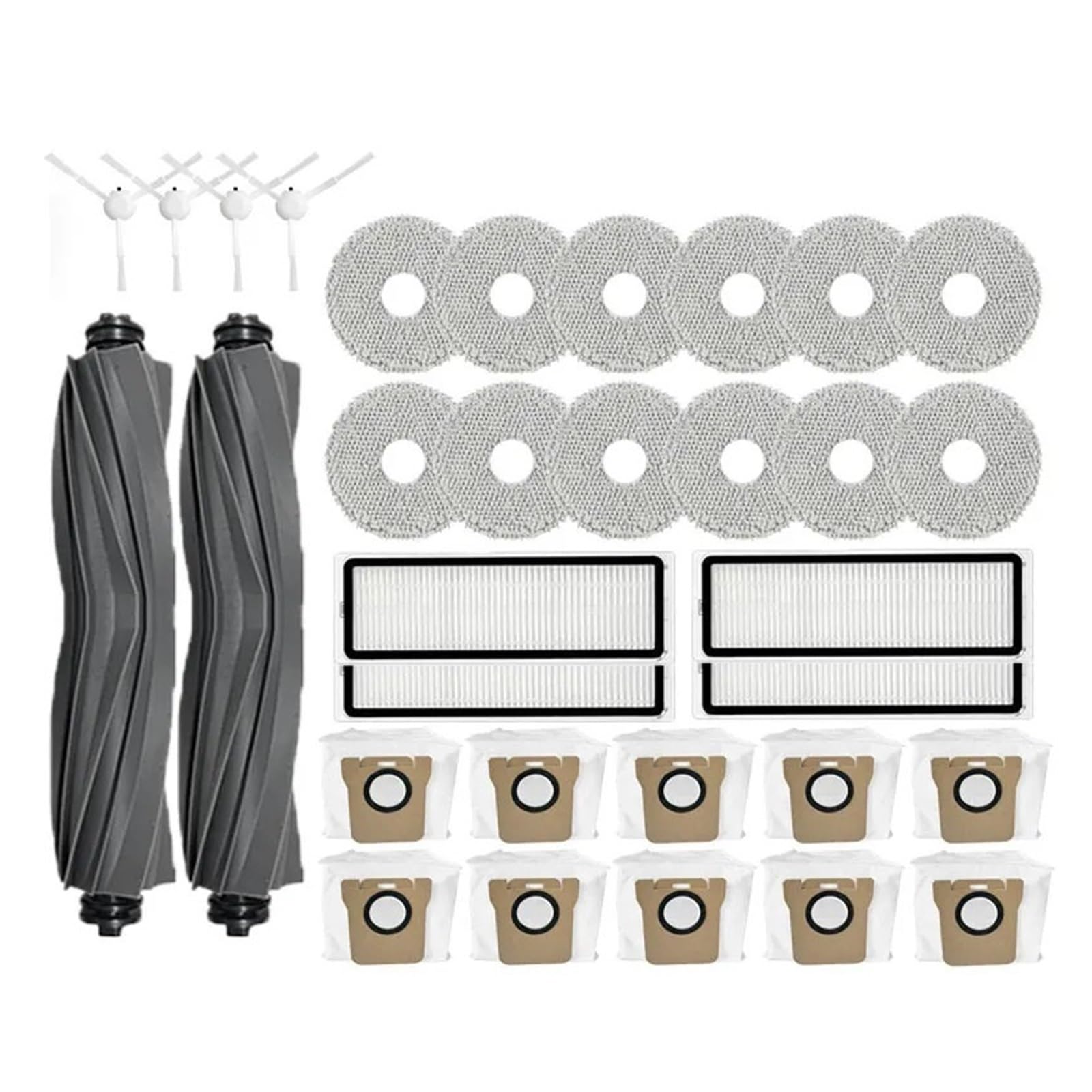 PORRSYDCD Main Side Brush Hepa Filter Dust Bag Rag Mop Stand Dust Box，Compatible With Xiaomi X10+ X10 Plus B101GL Robot Vacuum Spare Parts Accessories(32PCS)