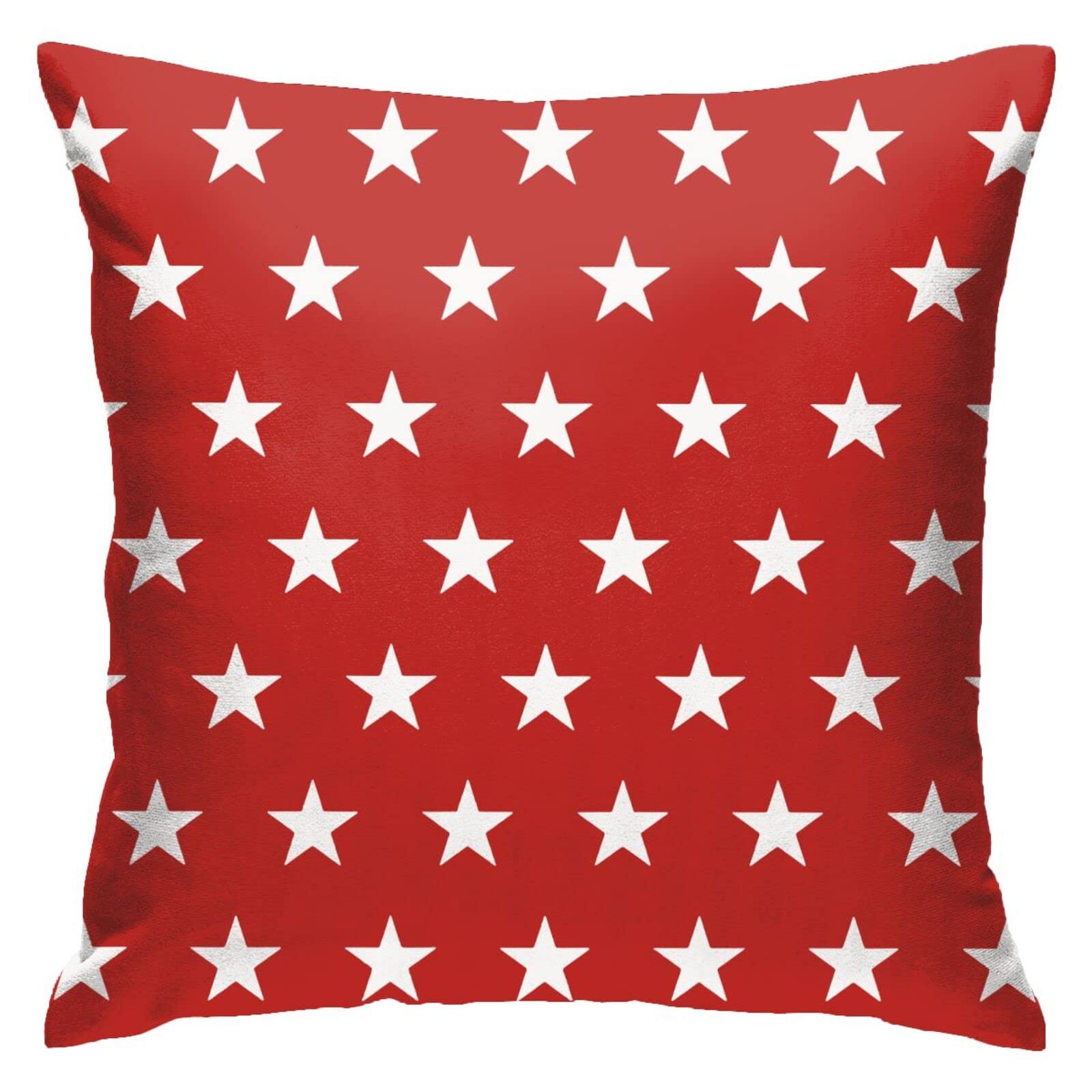HUYGD Pillow Case Usa Flag White Stars Red 45X45Cm Pillowcase Soft Cushion Cover Fashion Throw Pillow Cover For Office Housewarming Gift Bench