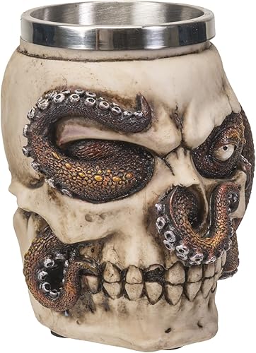 Miniatura 4 de SUMMIT COLLECTION Kraken - Taza de café con diseño de calavera, 16 onzas líquidas, con asas de tentáculo de pulpo de 5 pulgadas de alto