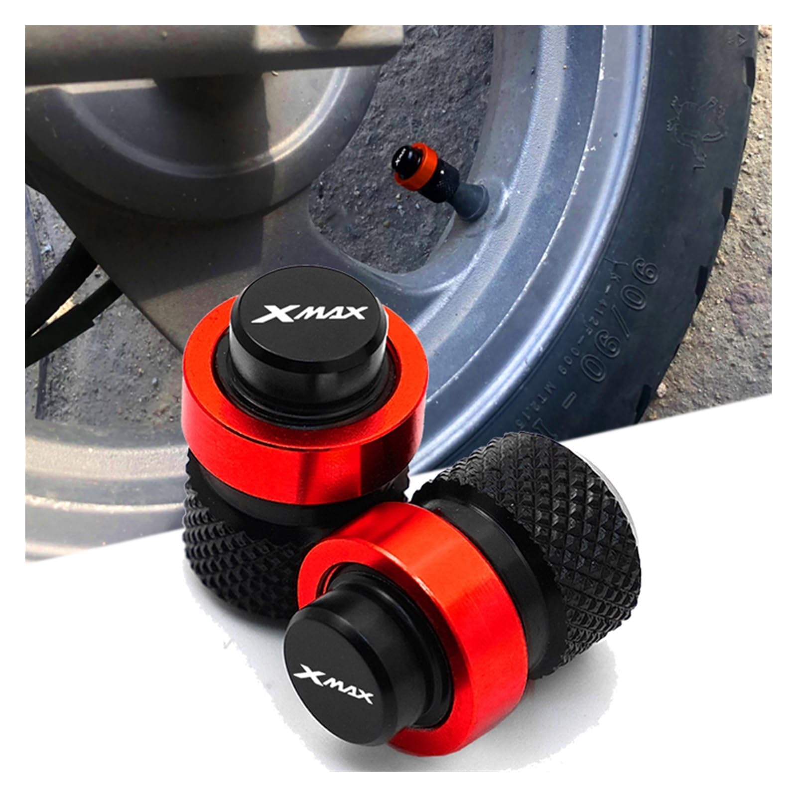 Bouchons De Valve De Pneu Pour Moto Yamaha XMAX - Lot De 2, Métal, Couleur Gris - Accessoire Décoration Et Protection - 2