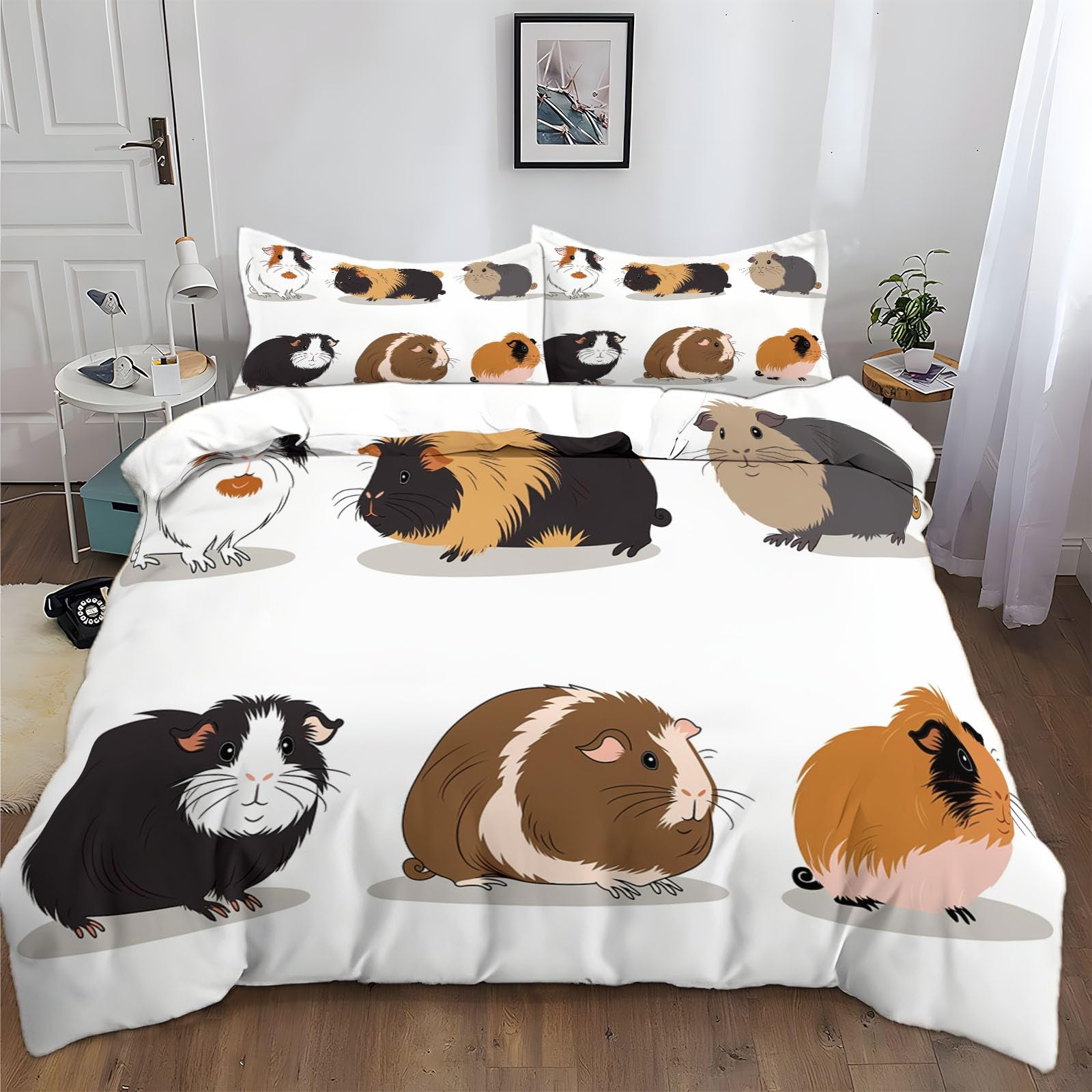 Housse de couette cochon d'inde mignon pour décorer une chambre de fille ou garçon