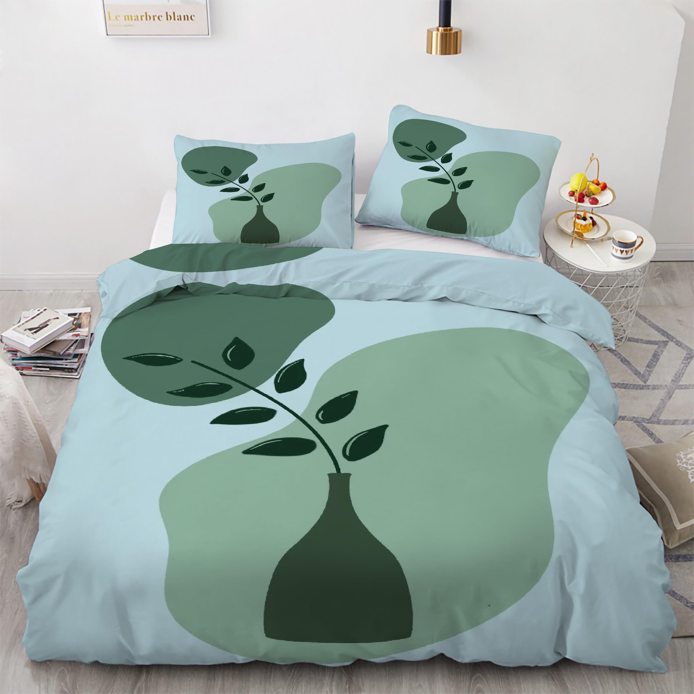 Housse de couette 200x200 microfibre douce avec fermeture éclair et taies