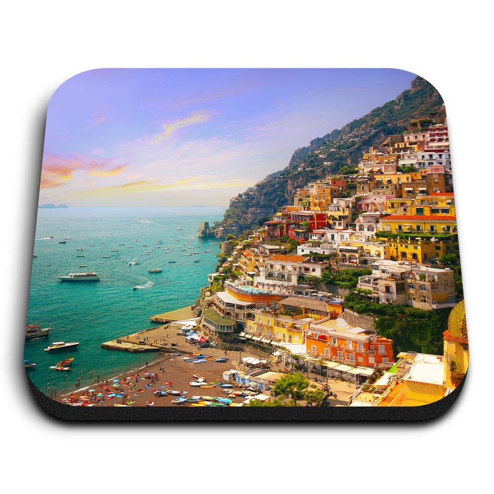 1 x Square MDF Fridge Magnet - Positano Amalfi Italy Travel 3579