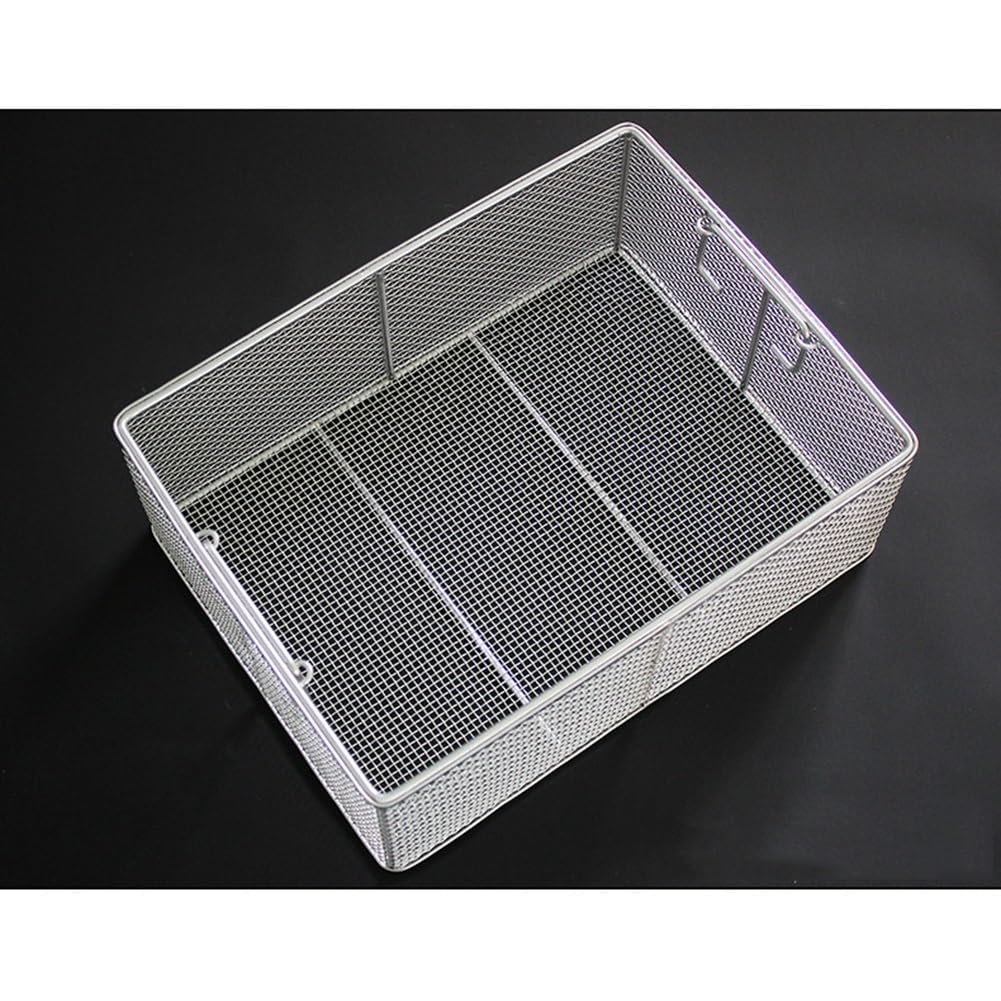 Vassoio di sterilizzazione per strumenti, in acciaio inox 304, cestino forato per uso medico e chirurgico, 30 x 20 x 15 cm