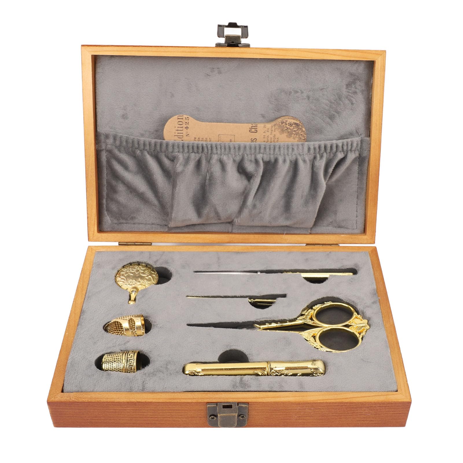 Vintage Sewing Box, Crafted from Premium Solid Wood, Including Sewing Tools, for Storing and Displaying Craft Items with Nostalgic Beauty