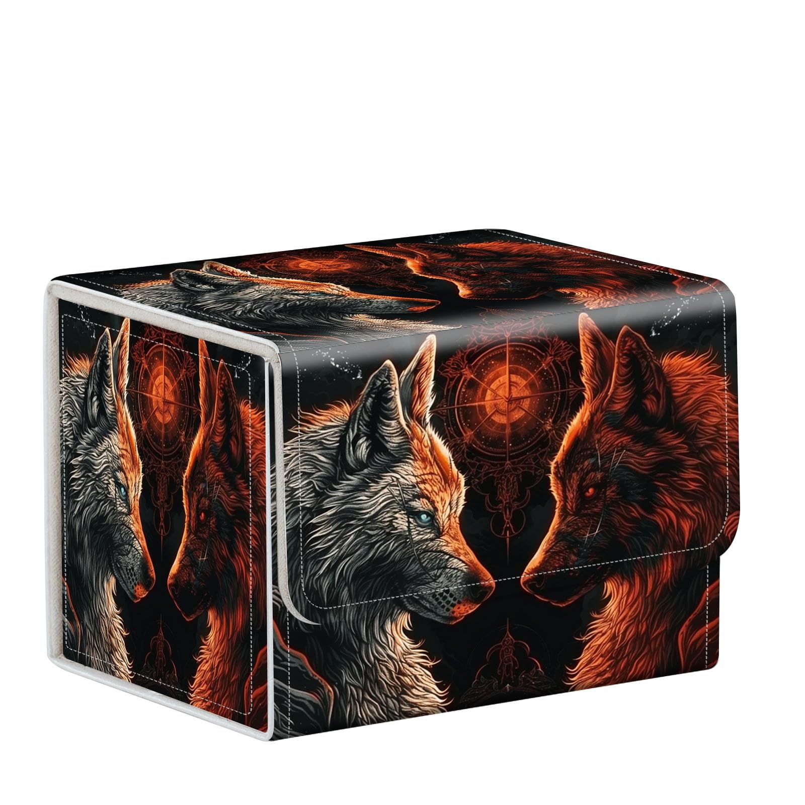 ETLKJVBL for MTG Card Storage Solution - for MTG Card Box and Commander Decks, High Capacity Anime Card Sleeves for Mtg Deck Box, Designed Specifically for Mtg Players, Ice Fire Wolves