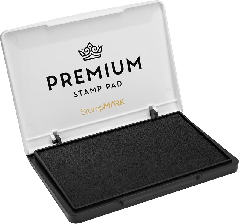 Premium Stamp Pad Medium Size 3" x 4" - for Traditional Rubber Stamps - Felt Pad Black Color
