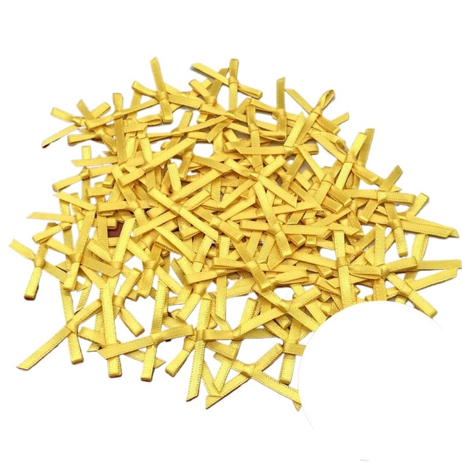 UJEDFHV Mini Bow Mini Satin Ribbon Bows Bow For Crafts Flower DIY for DIY Crafts(13yellow,50Pcs)