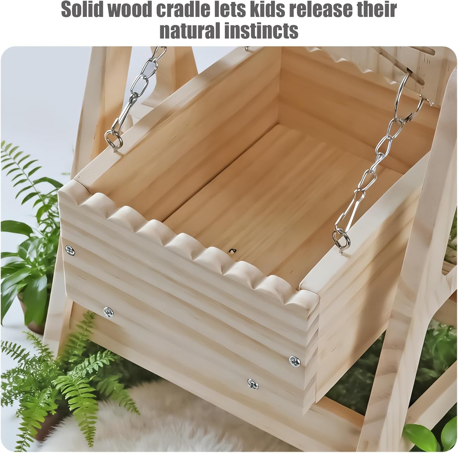 Hamster Hammock Toy, Wood Chew Safe Small Animal, 20x15cm Wooden Hammock for Hamsters, Gerbils, Mice, Dwarf Pets, Natural Wood Material Safe Design with Hanging Hooks, Pet Cage Accessory