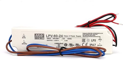 Miniatura 2 de LPV-60-24 60Watts 2.5Amp 24VDC C.V LED Driver Salida única Impermeable IP67 LED Fuente de alimentación adecuada para luz de tira LED Montaje en