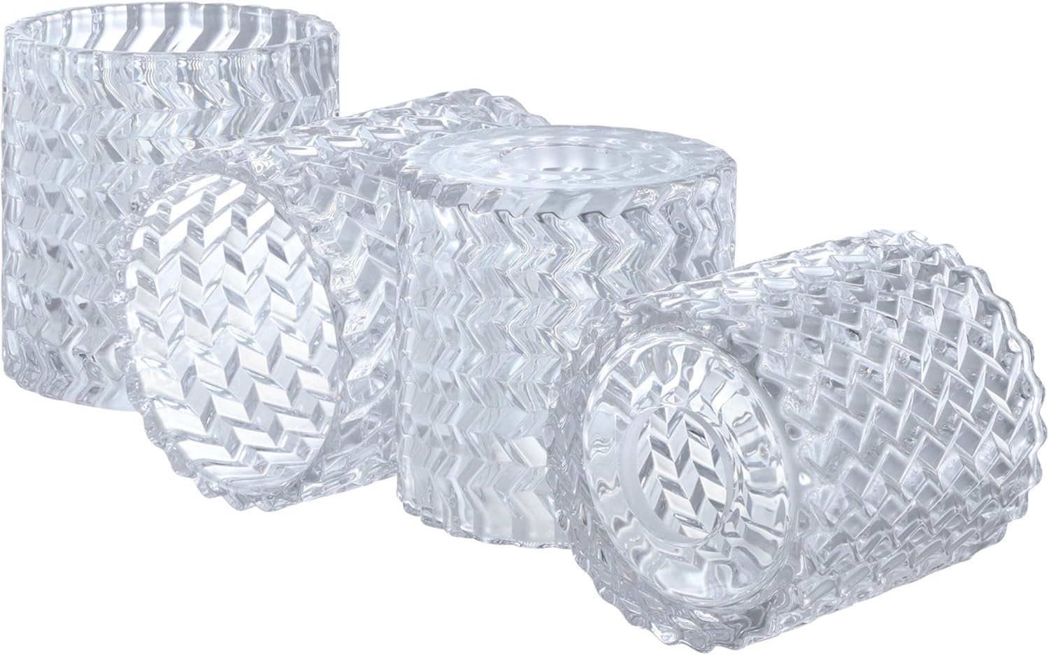 Aspen Creative 23646-60-3,Clear Glass Shade w/Diamond Pattern For Lighting fixture/Vanity Light/Wall Light/Pendent.Size:4-1/2"D x 4-3/4"H.Center Hole:1-5/8". Set of 3.