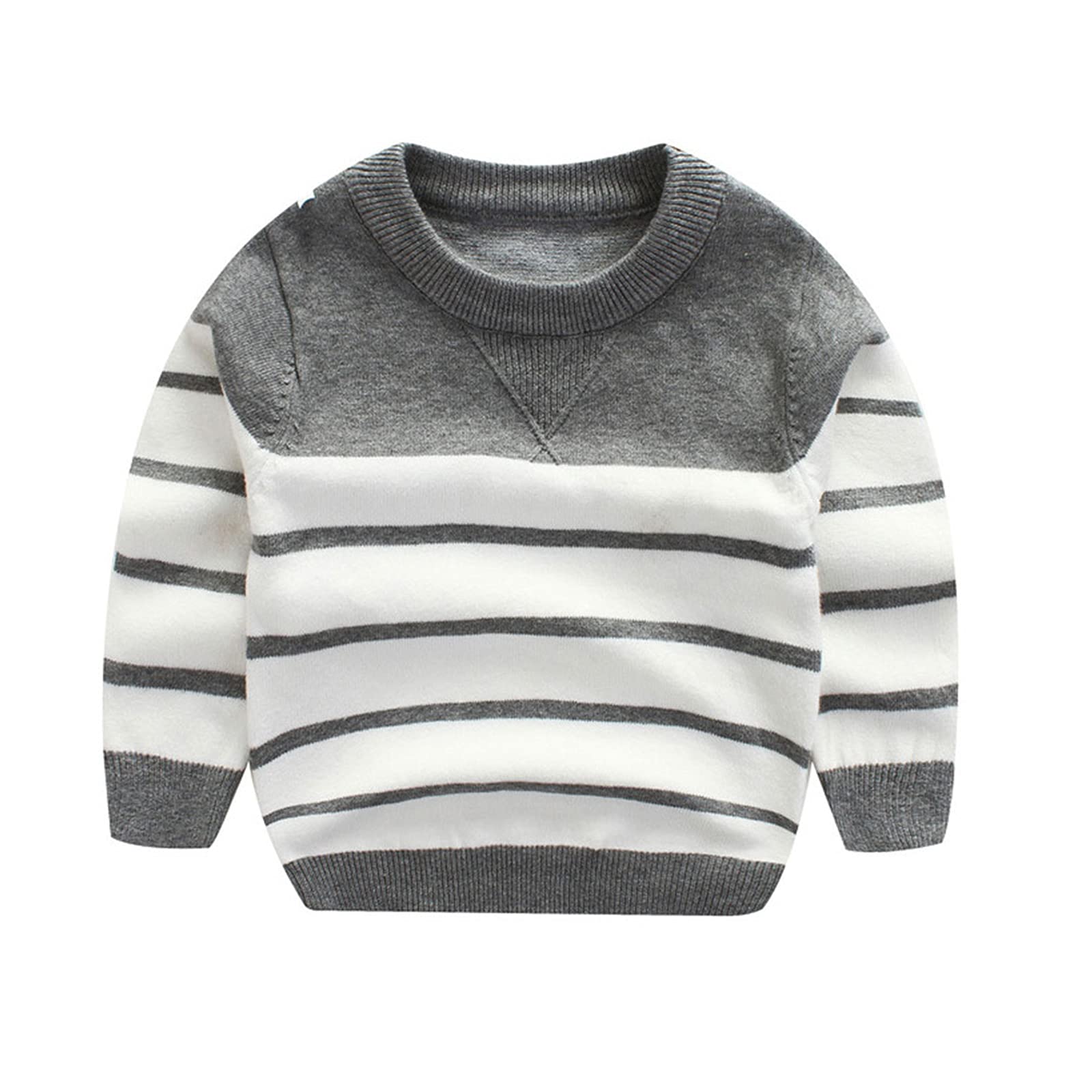 PeecabeKids Boys Cable Knit Sweater Long Sleeve Round Collar Striped Sweatshirt Baby Cotton Pullover Sweater Spring 1-5T…