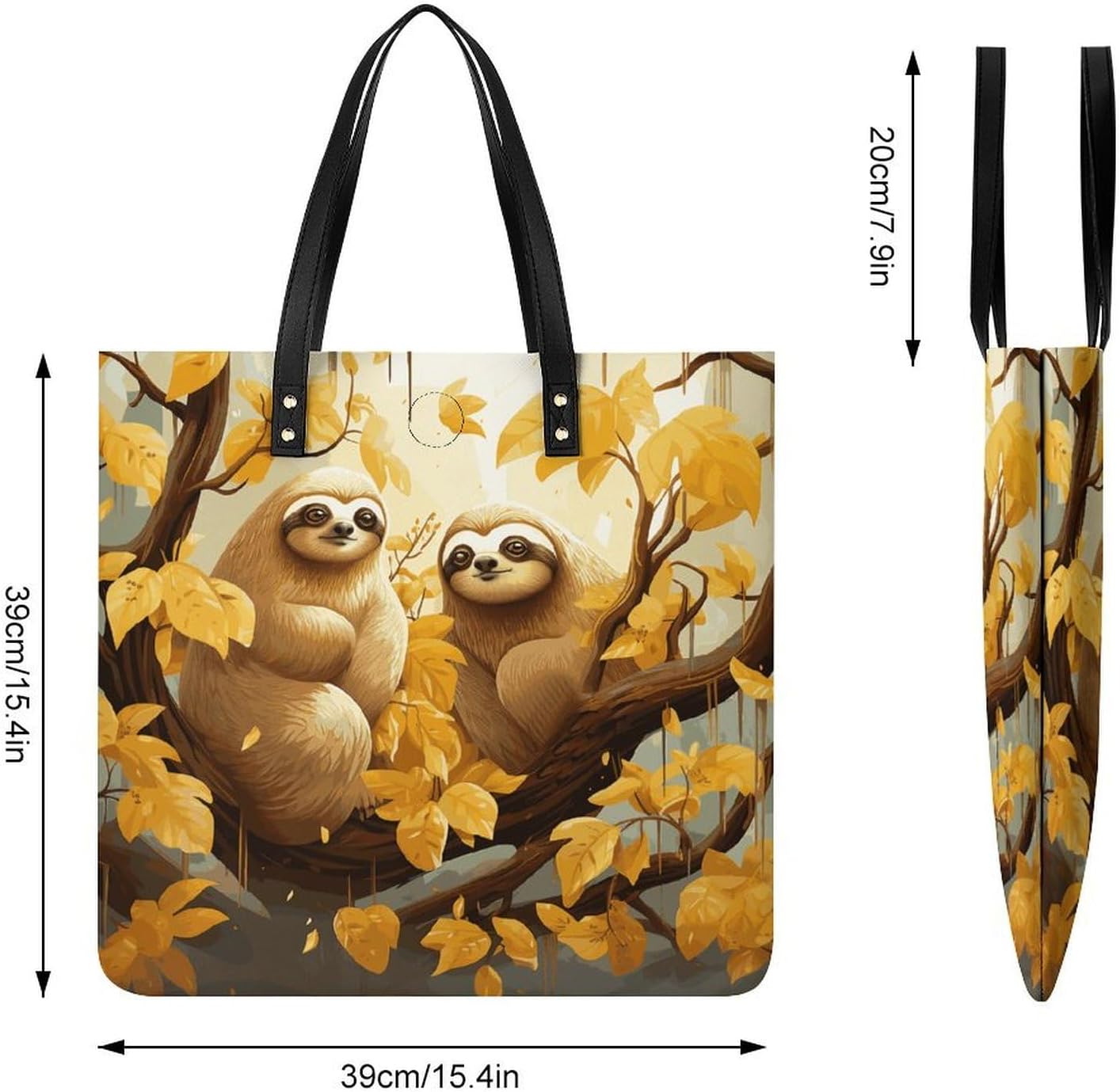 Cute Cartoon Sloths Handbags Large Capacity, Tote Bag Stylish Slouchy, Shoulder Bags for Work Beach Travel And Shopping Grocery.