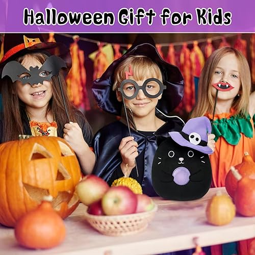 Miniatura 5 de Bekrgwiy Peluche de gato de Halloween, gato de peluche de Halloween de 8 pulgadas, gato de peluche Kawaii de Halloween, almohada de felpa de gato