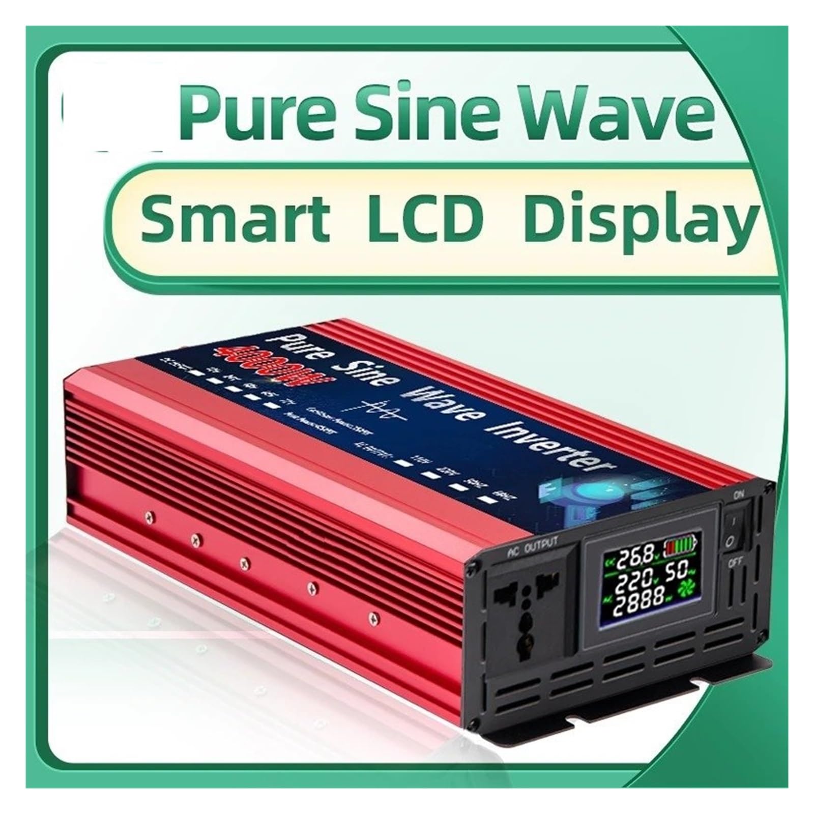 Inverter Inverter Solare Per Onda Sinusoidale Pura 12V 220V 24V 110V 1000W 2000W 3000W 4000W 5000W Convertitore Potenza Portatile CC A CA Convertitore Tensione(12V,220V 60HZ,1000W)