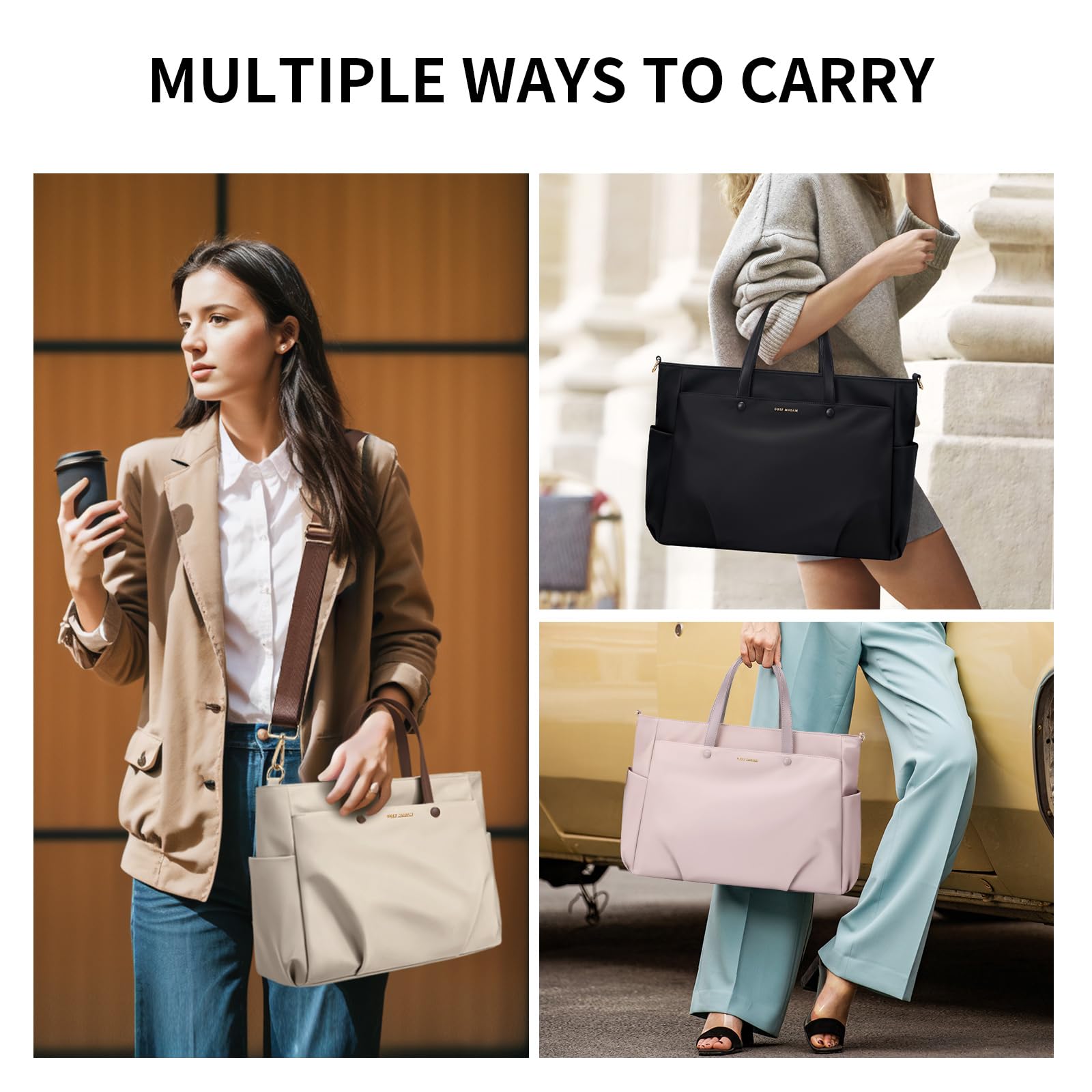 GOLF SUPAGS Borsa Tote per Laptop da Donna, Borsa a Tracolla per Computer Borsa da Lavoro Grande per Donna, Custodia per Laptop Borsa Elegante per Viaggi D'affari