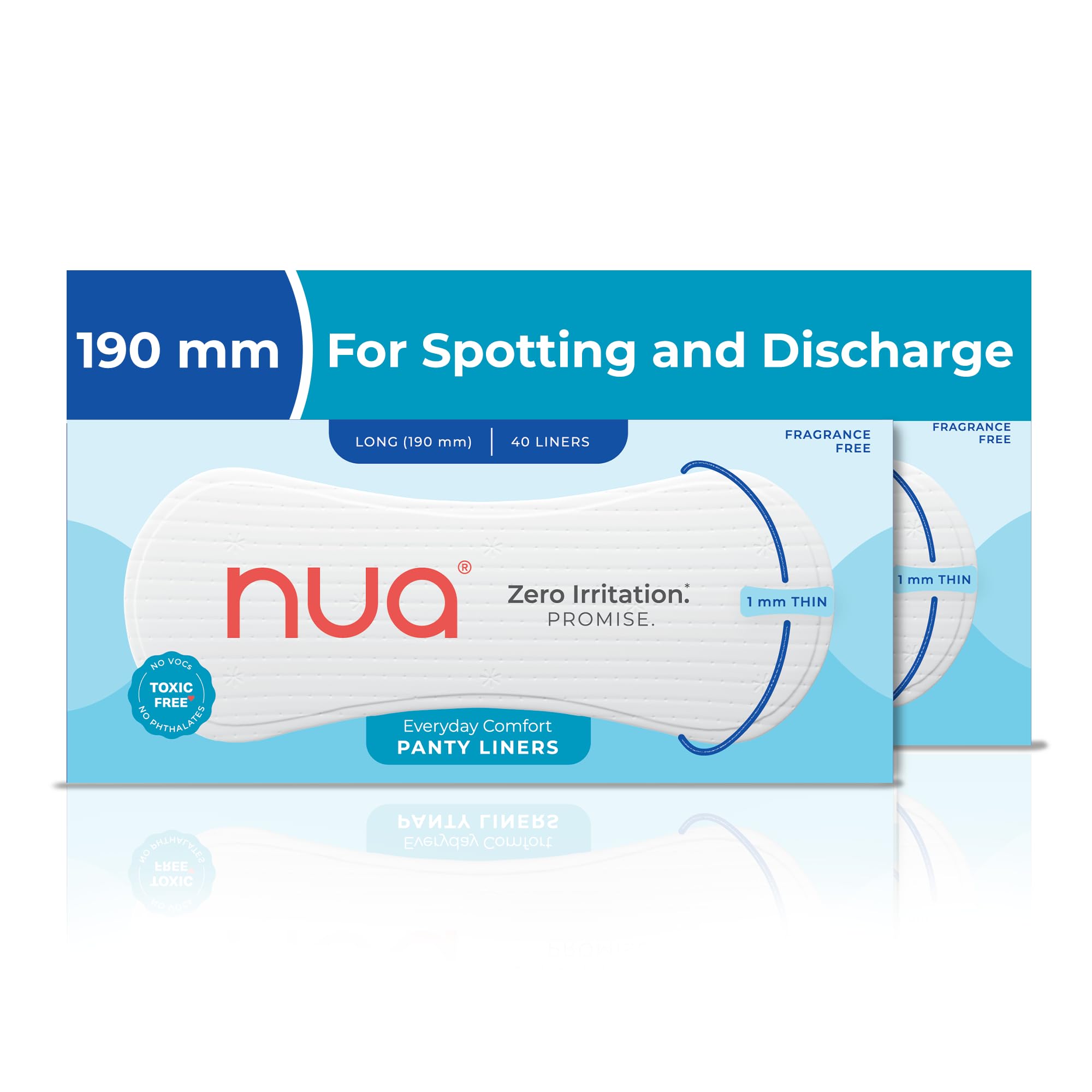 Nua Everyday Comfort Panty Liner for Women Daily Use | Pack of 80 liners 190mm | For White Discharge, Spotting & Non Period Leakages | Individually Wrapped | Zero Irritation | Super-thin | Stays in Place | Instant Absorption | Softest Top sheet | 100% Toxic-Free | Panty Liner Pads Sanitary Napkins-image-43