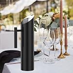UKQRRTC 2L Stainless Steel Water Pitcher with Ice Guard, Large Metal Beverage Carafe for Iced Tea, Cold Water, Juice & Coffee, Rustproof & Shatterproof Serving Jug for Home, Bar & Restaurant, Black