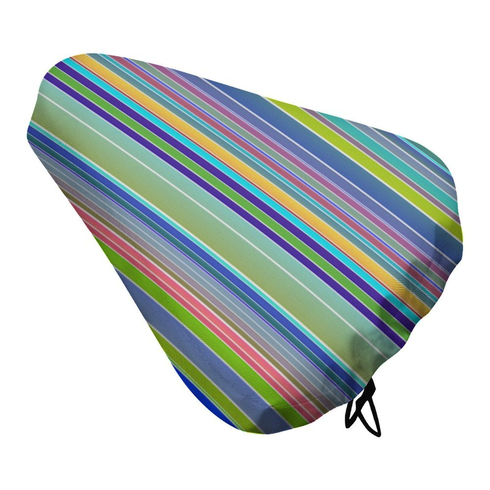 Treer Bike Seat Cover Waterproof, Outdoor Bicycle Saddle Rain Dust Cover with Elastic, Water Resistant Bicycle Seat Protector Shield Non-Slip for Journey and Travel (Colorful texture 2,27x37cm)