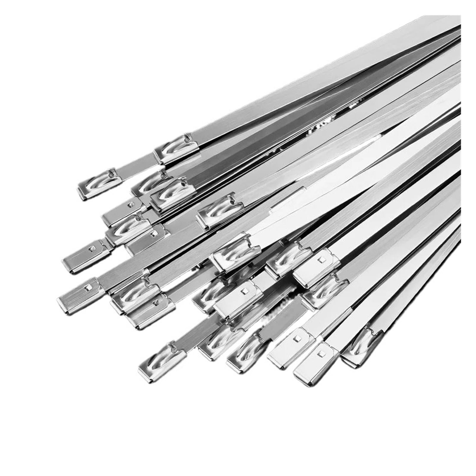 50 Stück 4,6 mm beschichtete Edelstahl-Metallkabelbinder, multifunktionale Metall-Kabelbinder zur Auspuffumwicklung(4.6x1000mm)