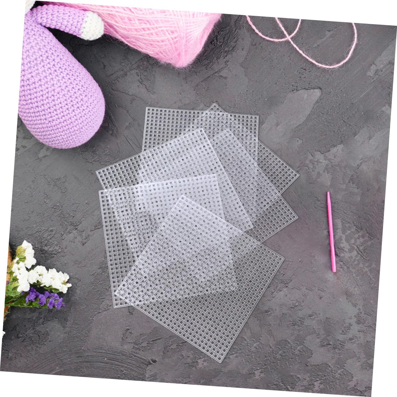 Gadpiparty 10Pcs Plastic Mesh Canvas Sheets Design for DIY Craft Needlework Embroidery and Knit Crochet Projects Reusable Easy to Clean Plastic Canvas Material
